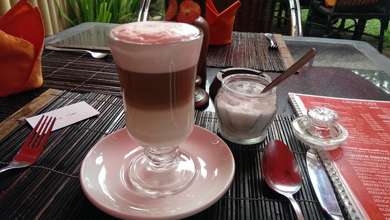 Cafe latte at The Taman Senggigi