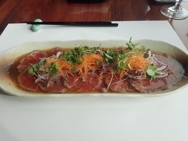 Beef Tataki entree at Koko Japanese Restaurant