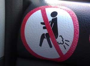 Funny sign in a taxi in Bangkok