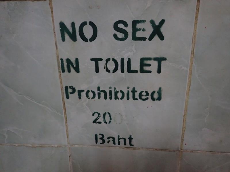 No sex in toilet sign in Koh Chang Thailand