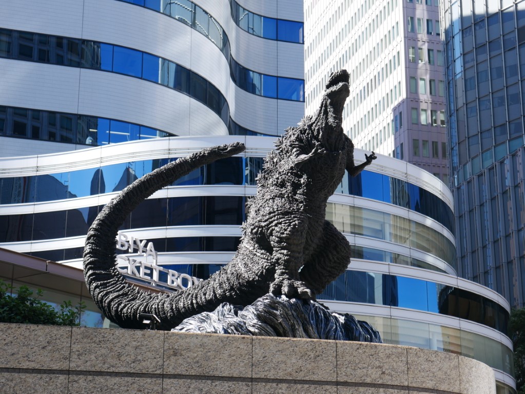 New Godzilla Statue in Hibiya Square Tokyo