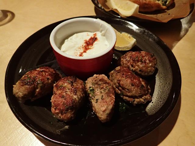 Grilled Lamb Koftas with Tzatziki at K Bar and Meze Restaurant
