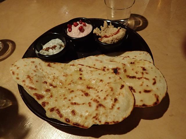 Trio of Dips with flat bread at K Bar & Meze