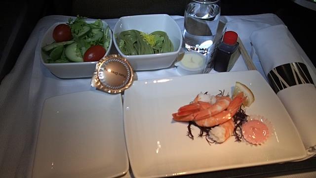 Meal starter in Cathay Pacific Business Class