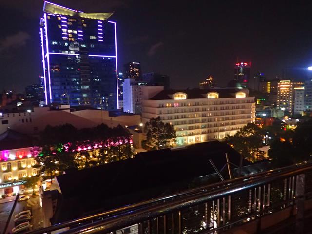 Night time view from Saigon Saigon Bar