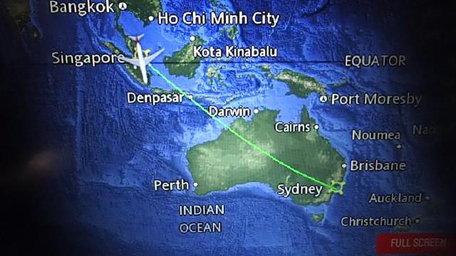 Qantas Moving Map pop-up