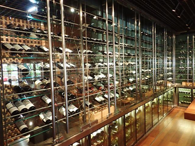 Wine cabinet at Square One Restaurant Saigon