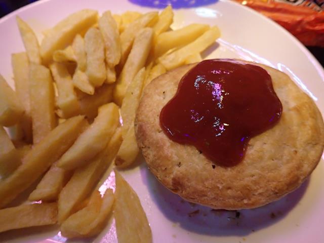 Pie and chips at Bamboo 2 Bar