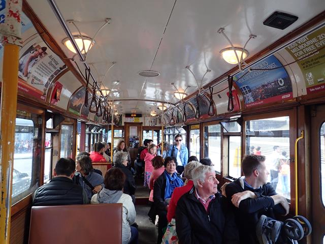 Inside historical Route 35 Tram Melbourne