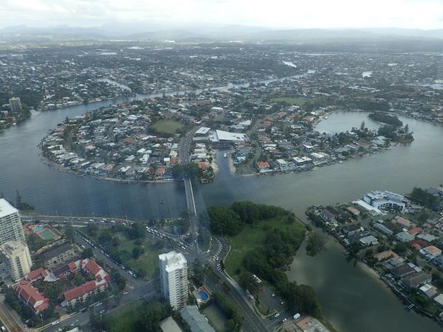 View over canals of Gold Coast