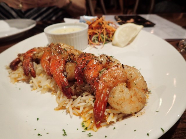 Entree of prawns at Mike's Kitchen
