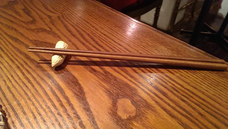 Peanut used for chopstick holders