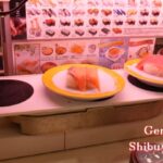 Genki Sushi Conveyor Belt Restaurant in Shibuya Tokyo
