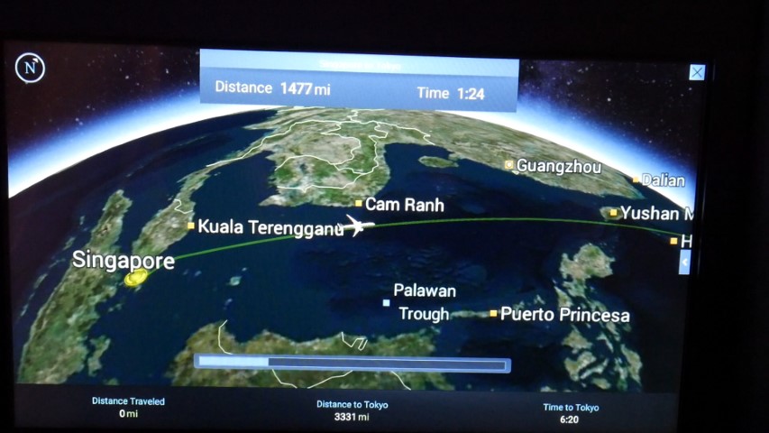 Inflight map onboard the Singapore Airlines B787-10