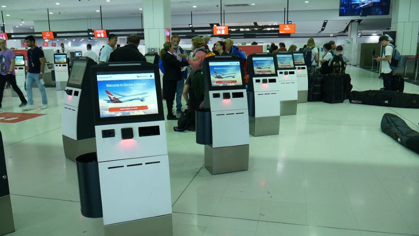 Qantas Electronic Checkin Kiosks at Sydney Airport
