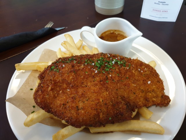 Schnitzel lunch special at Dundee Arms