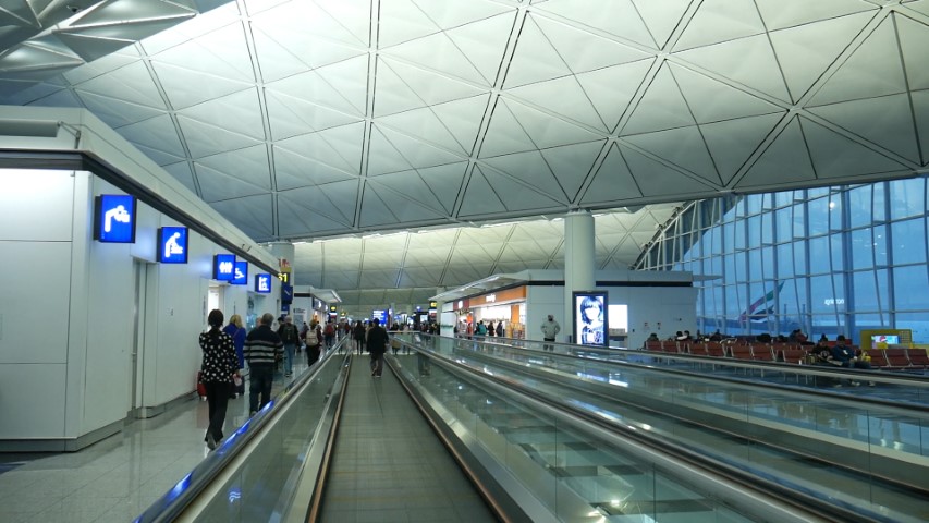 The long walk in Hong Kong Airport