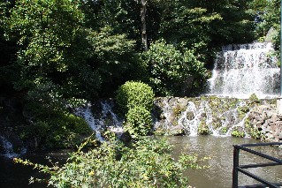 Chosyubaku Waterfall in Chinzanso Gardens Tokyo