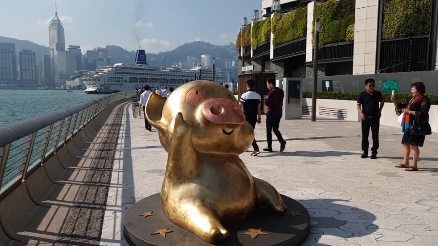Statue of McDull cartoon character Hong Kong