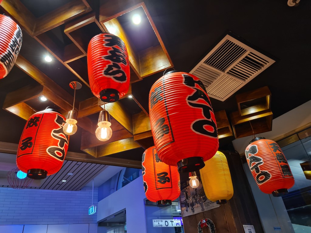 Decor inside Hato Japanese Restaurant Brisbane