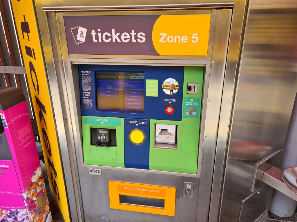 Gold Coast Light Rail Vending Ticket machine