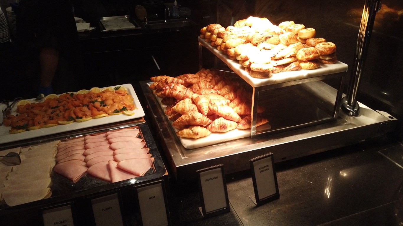Assorted pastries at Hilton Brisbane buffet breakfast