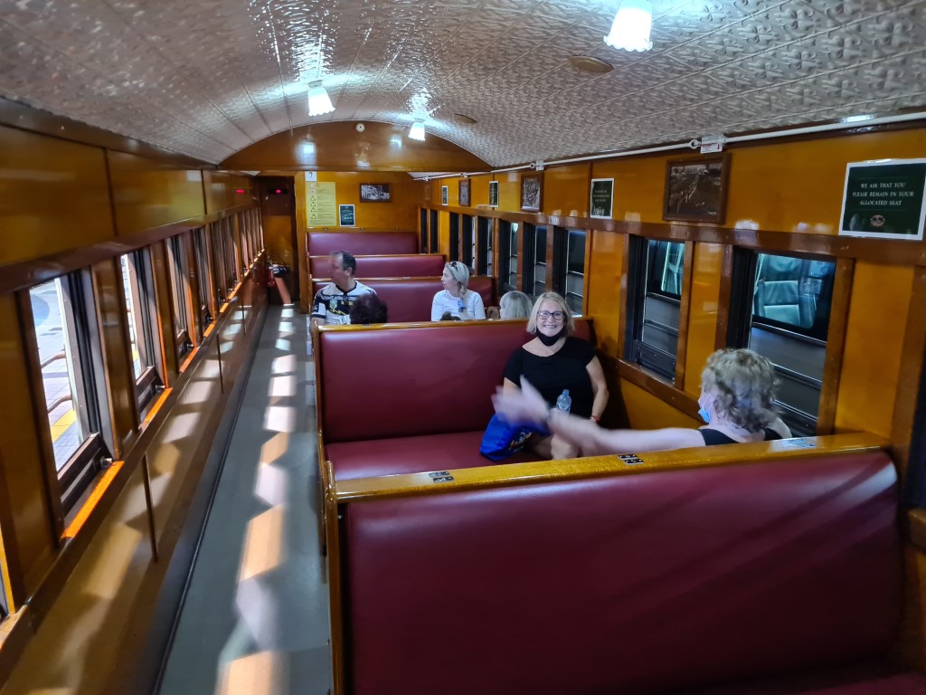 Inside Heritage Class on the Kuranda Scenic Railway