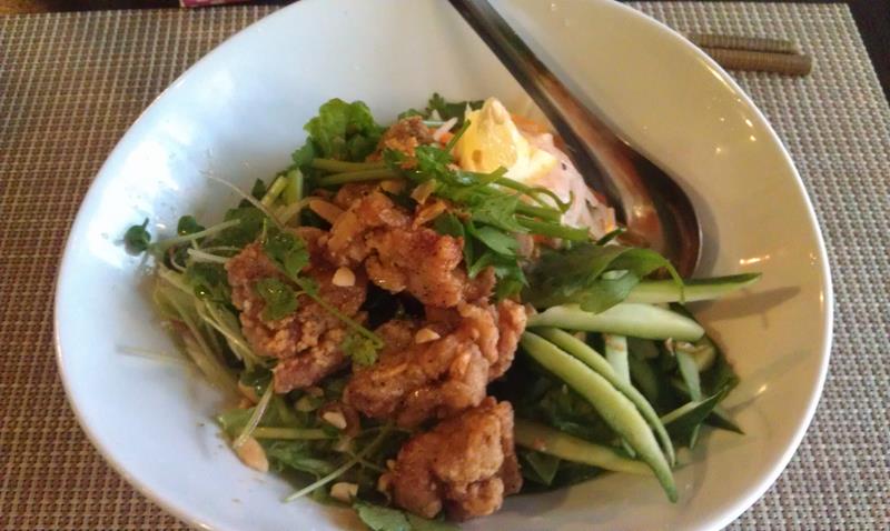 Grilled chicken salad at Asian Tao Vietnamese Bistro Ikebukuro