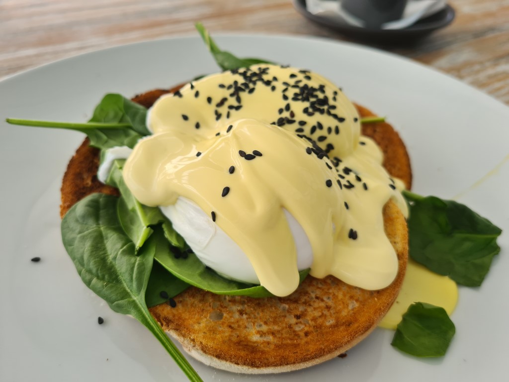 Eggs Benedict breakfast at Surfers Paradise Beach Cafe