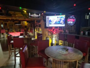 Inside Place 2 Be Sports Bar in Sanur