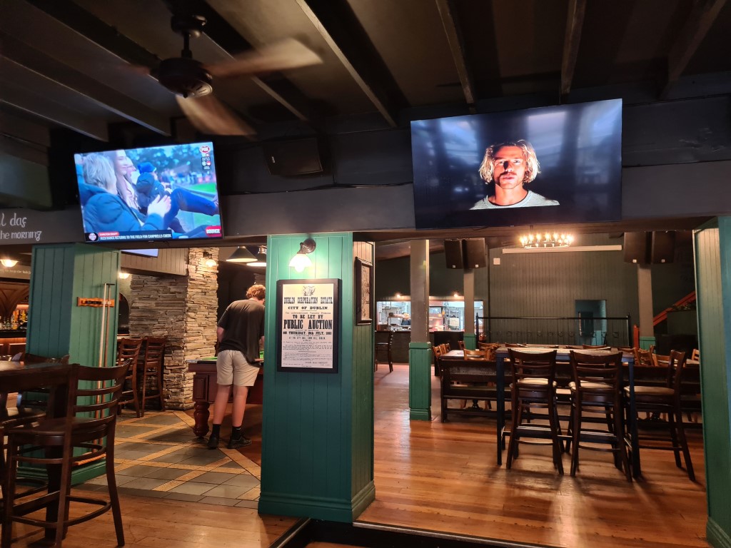 Large TV screens at Finn McCools Irish Pub at Surfers Paradise Gold Coast
