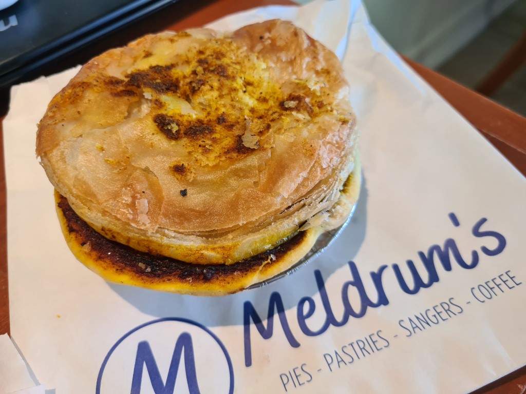 Curry Steak pie from Meldrum's Bakery