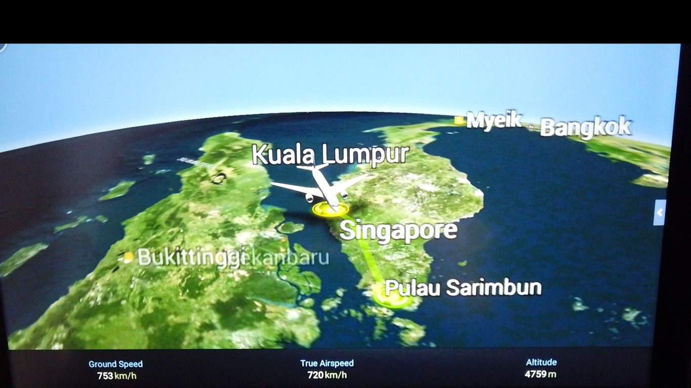 Flight Map on Singapore Airlines A350-900