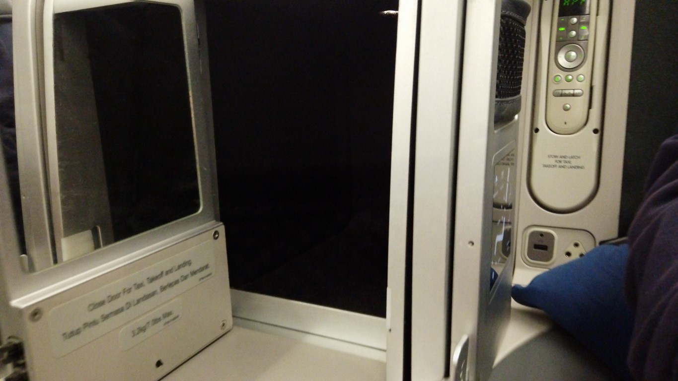 Storage Area on Malaysian Airlines A330-300 Business Class