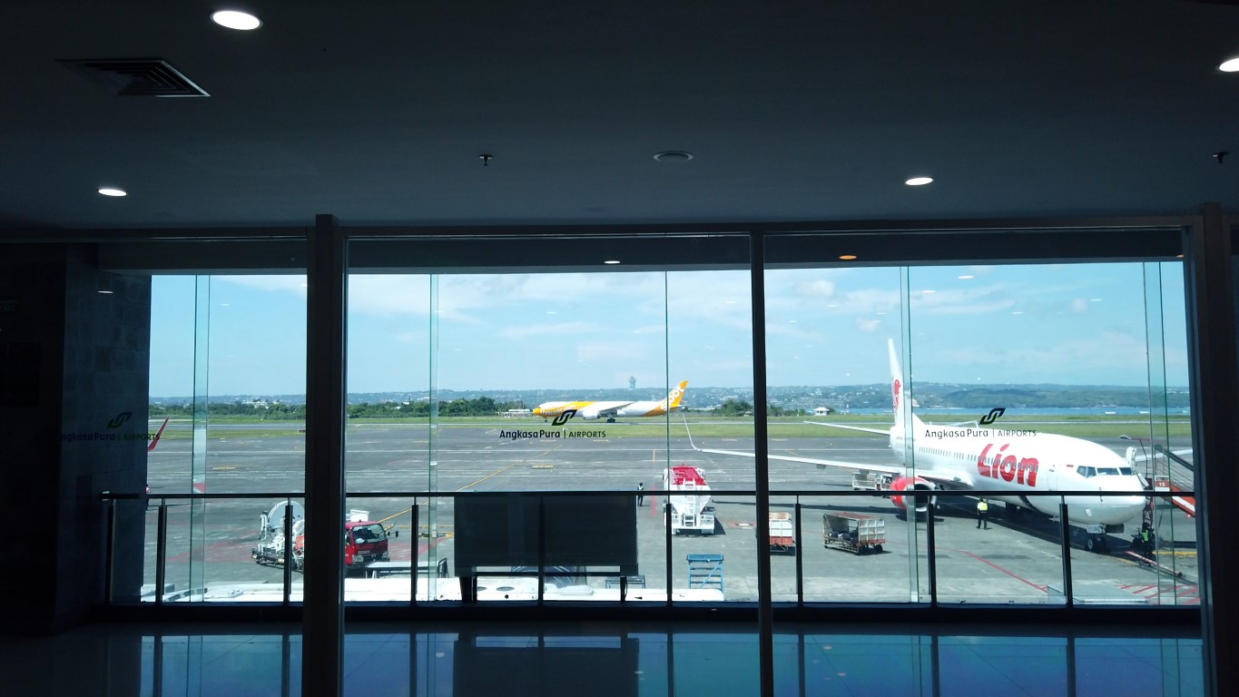 Big windows at Bali Domestic airport