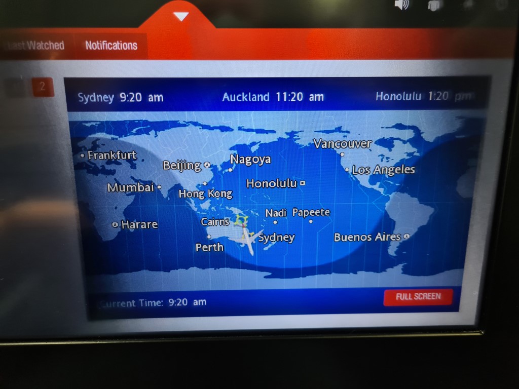 Flight Map in Qantas A330-200