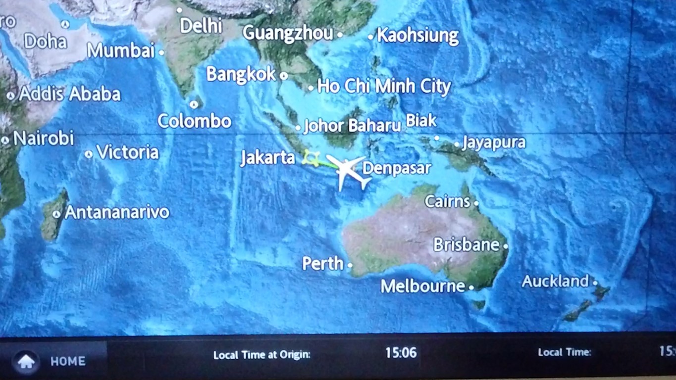 Flight Map on Garuda Indonesia B777-300ER
