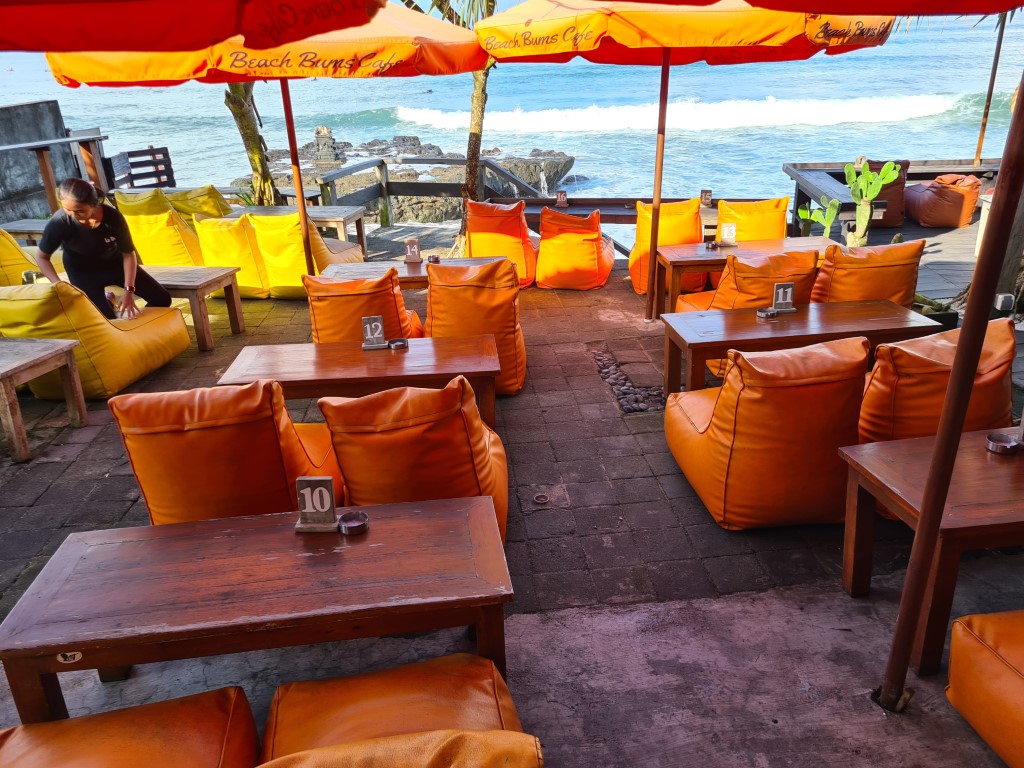 Inside Beach Bums Cafe in Canggu Bali