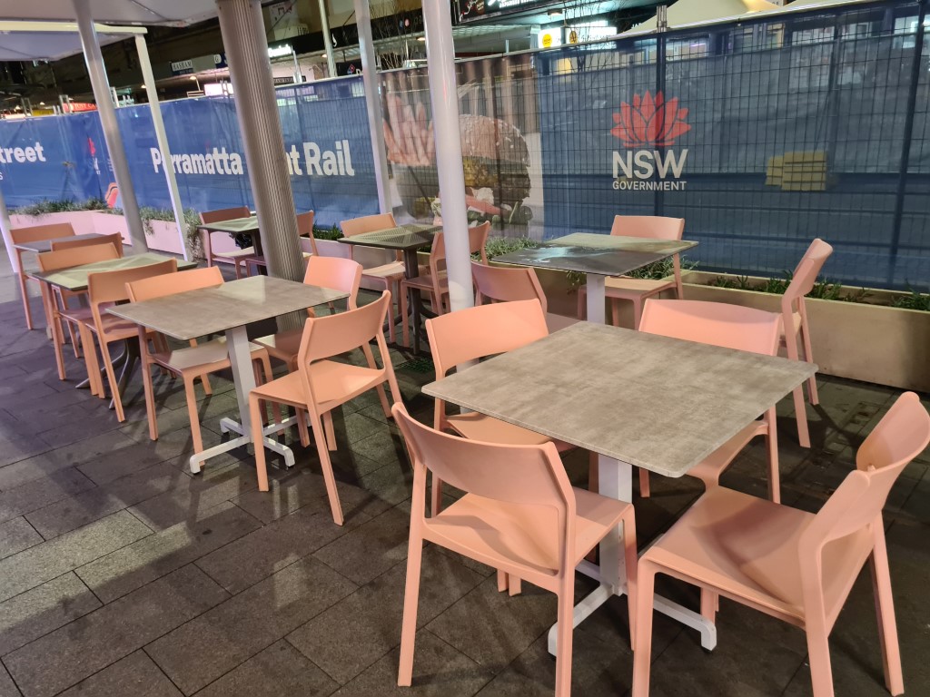 Outdoor dining Flipp Burgers Church Street Parramatta