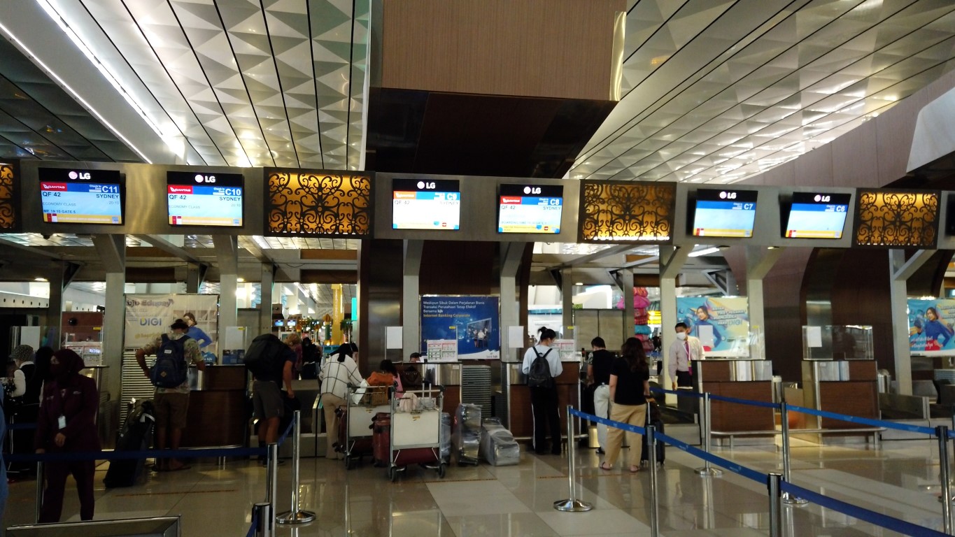 Qantas Check-in Counters at Jakarta Airport