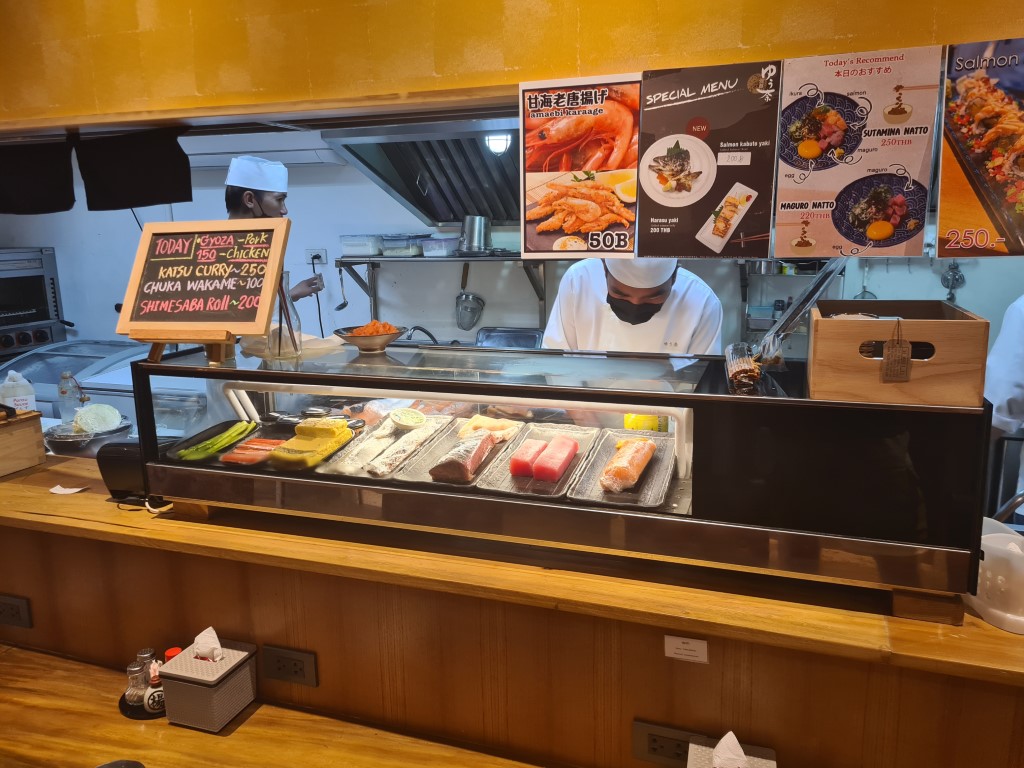 Sushi counter at Sukiyaki Yuna 2 Japanese Restaurant Bangkok