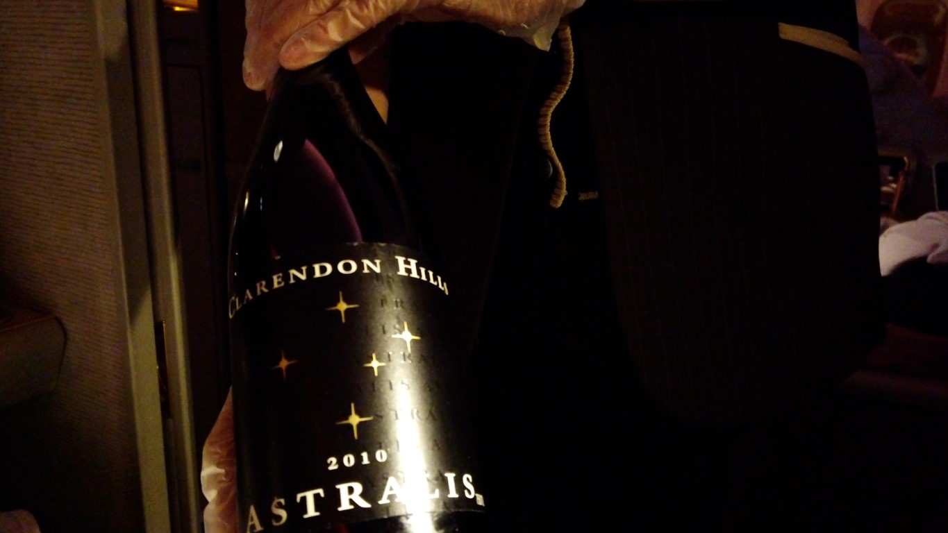 Clarendon Hills Australia 2010 Red wine served on Emirates First Class