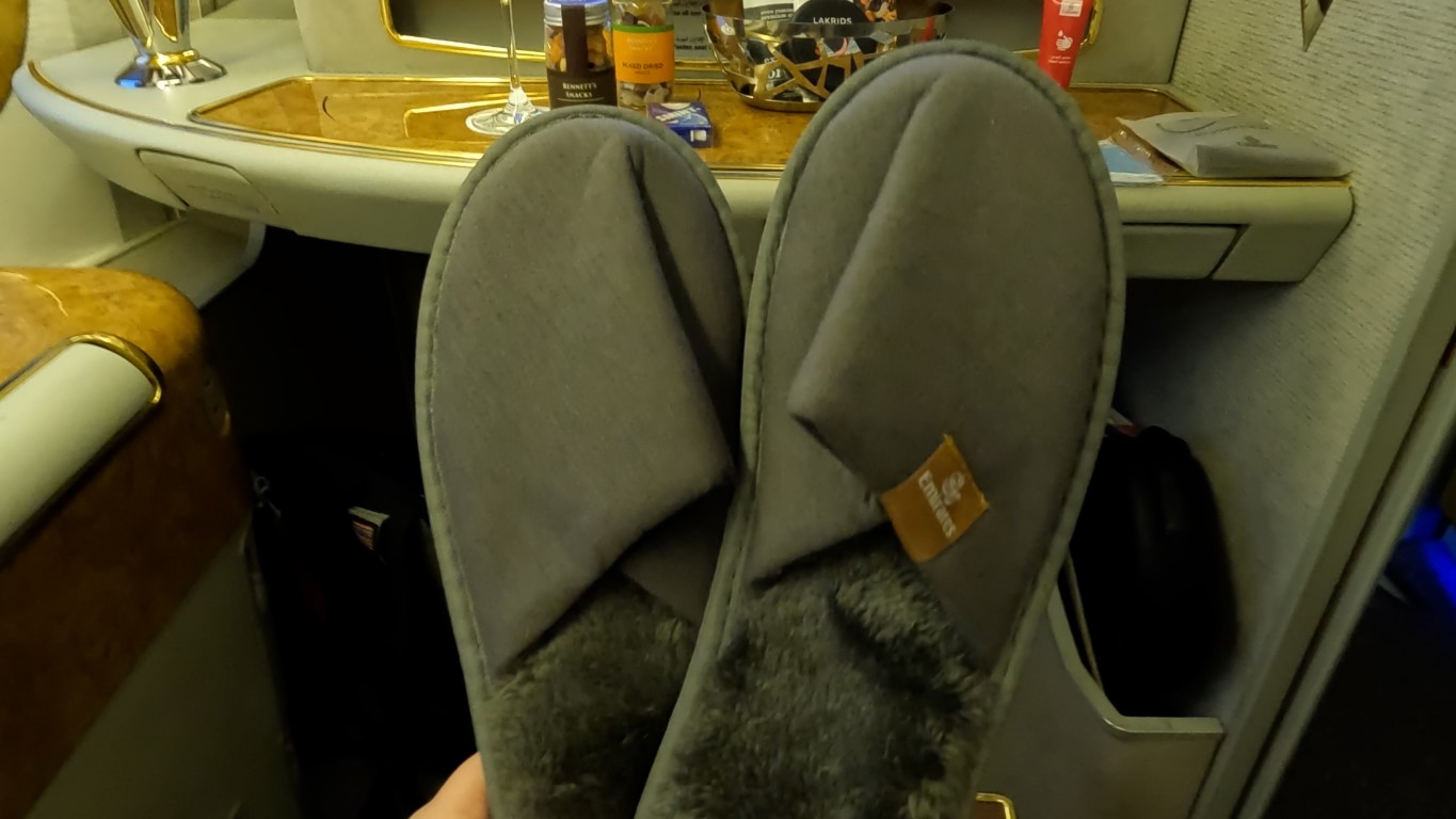 Emirates slippers to wear in First Class