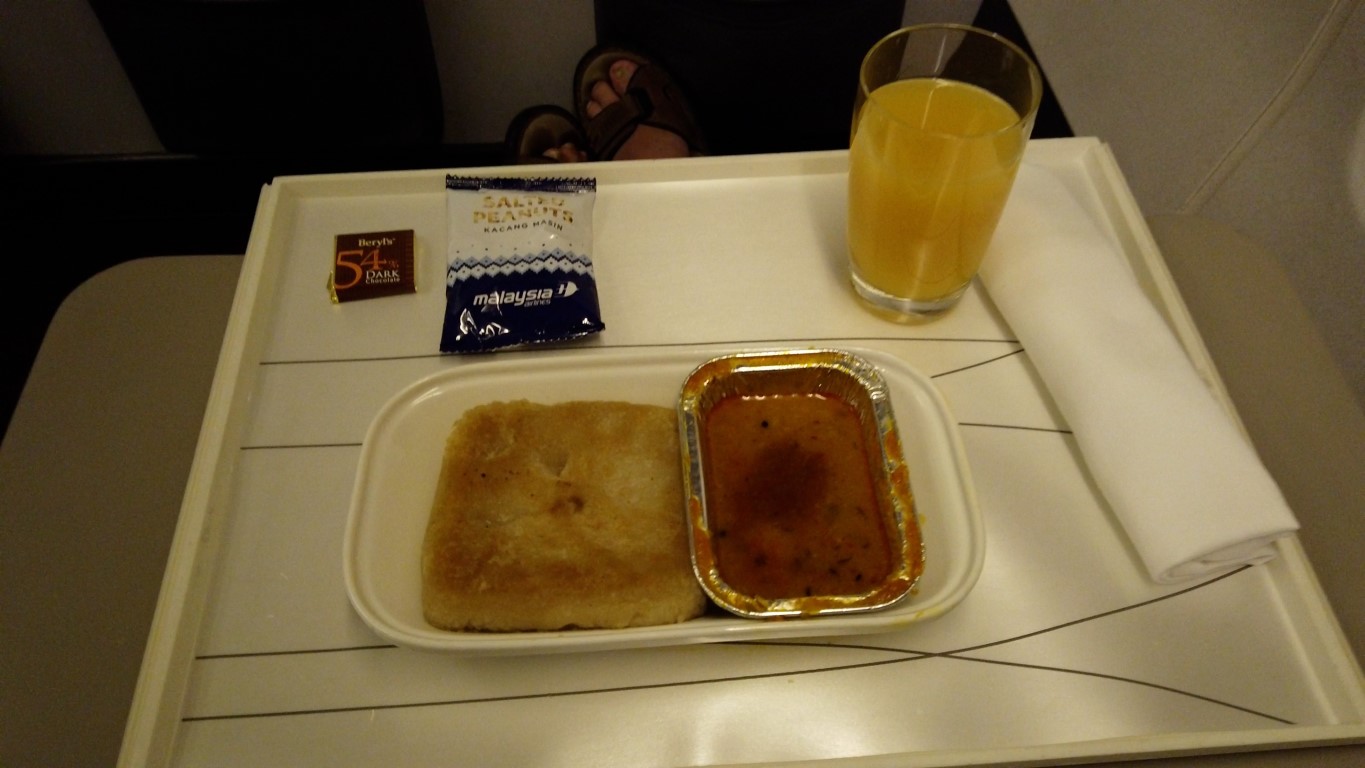 Food served in Malaysia Airlines Business Class