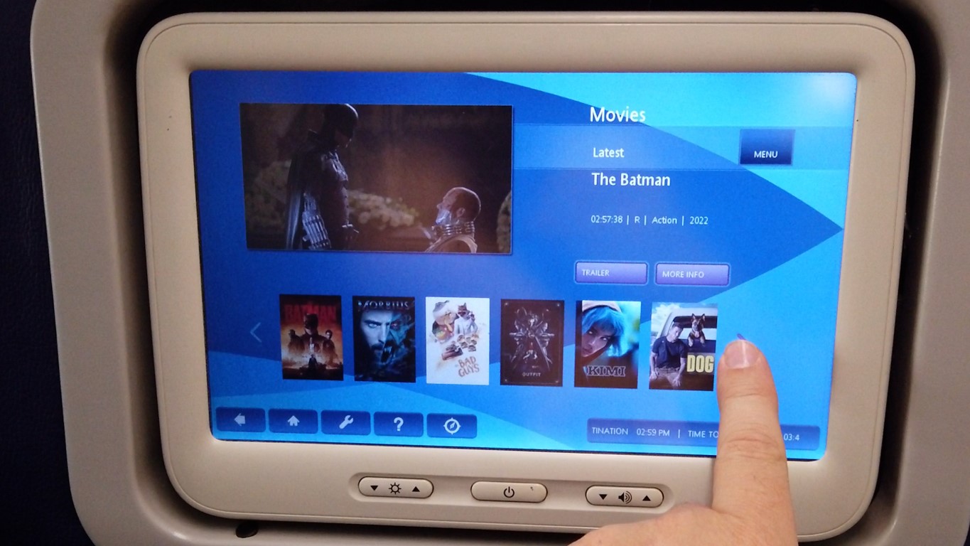 Small TV Screen on Malaysia Airlines B737-800 in Business Class