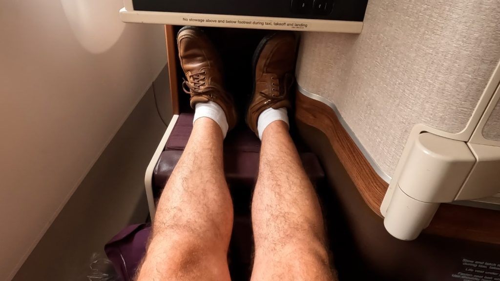 Plenty of leg room on Thai Airways A350-900 Business Class Seat