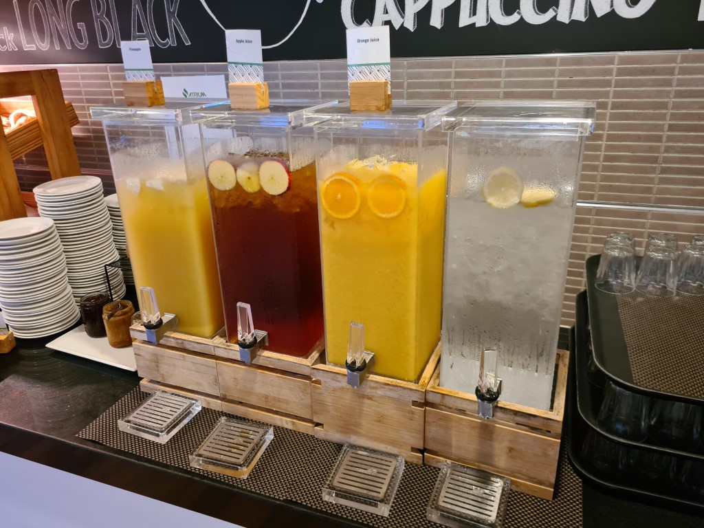 Fruit Juices at Atrium Restaurant in Doubletree by Hilton Cairns