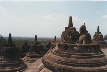 The Buddha statues found all over Borobudur Buddhist Monument