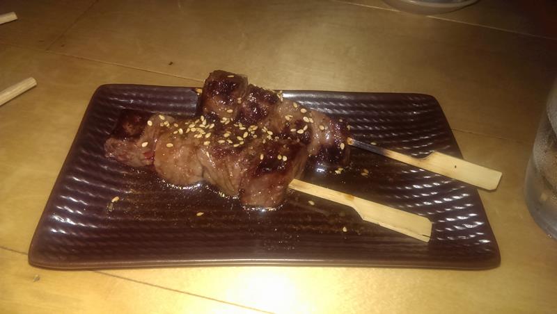 Beef skewers at Etsu Japanese Restaurant
