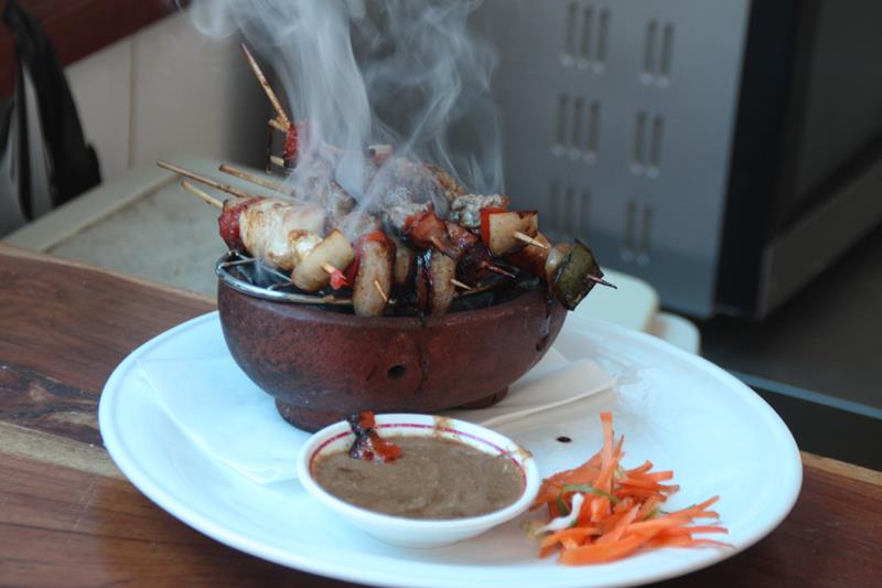 Mixed sate at Lotus Bayview Restaurant Senggigi
